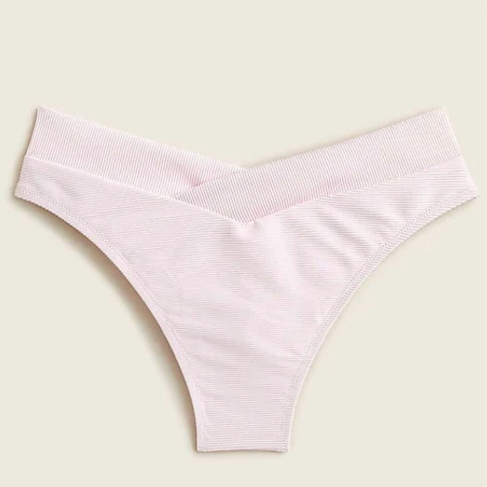 J. Crew Ribbed Cross-front Cheeky Bikini Bottom Light Pink Women's 3X BE812 $59